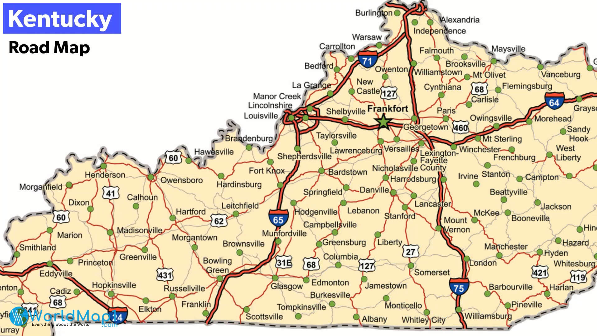 Kentucky Road Map